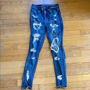 American Eagle Ripped Skinny Jeans - Short Size 2